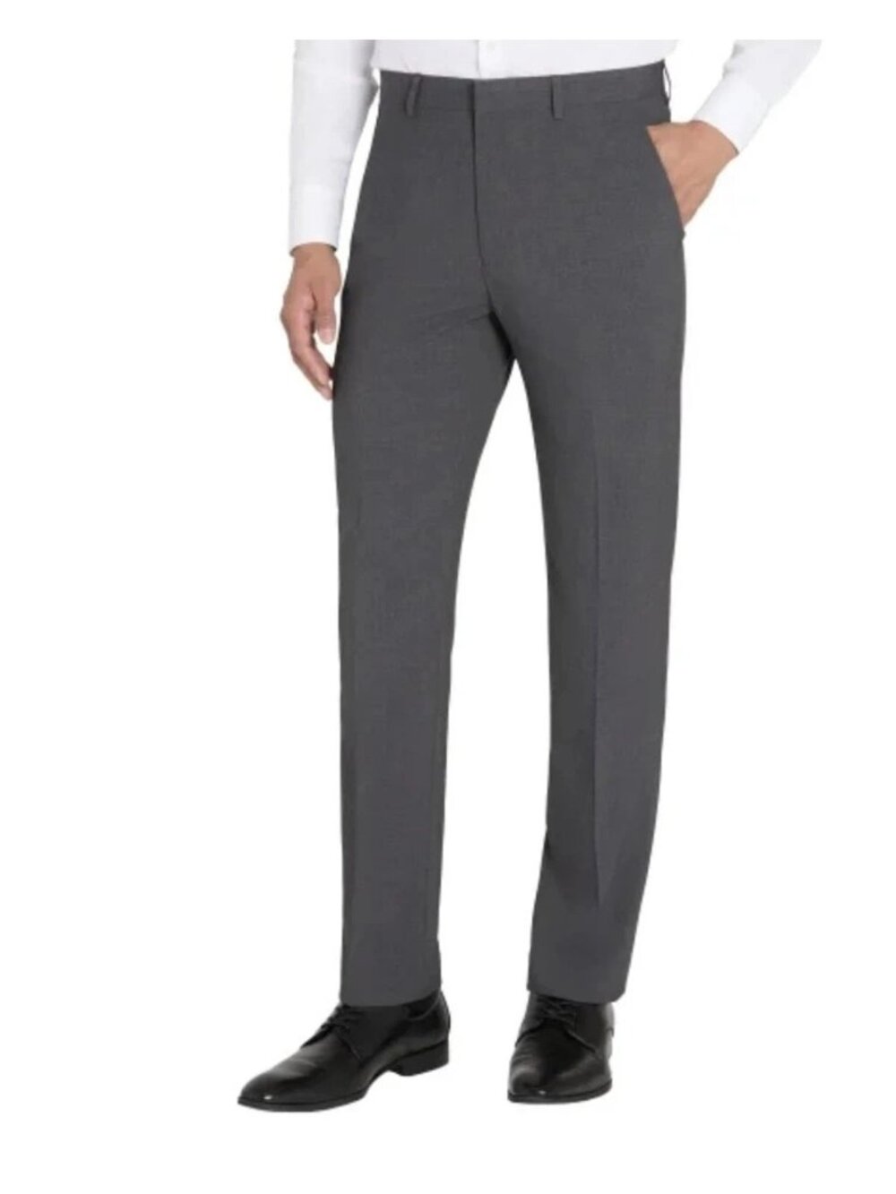 Calvin Klein Men's 30W X 29L Dress Pants Dark Gray Flat Front Slim Fit n1343